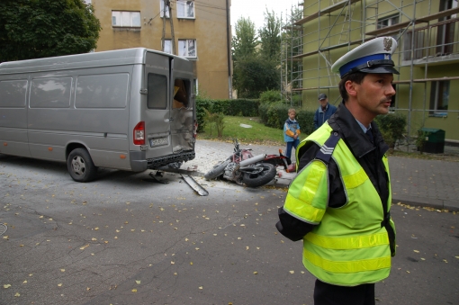 Wypadek motocyklisty